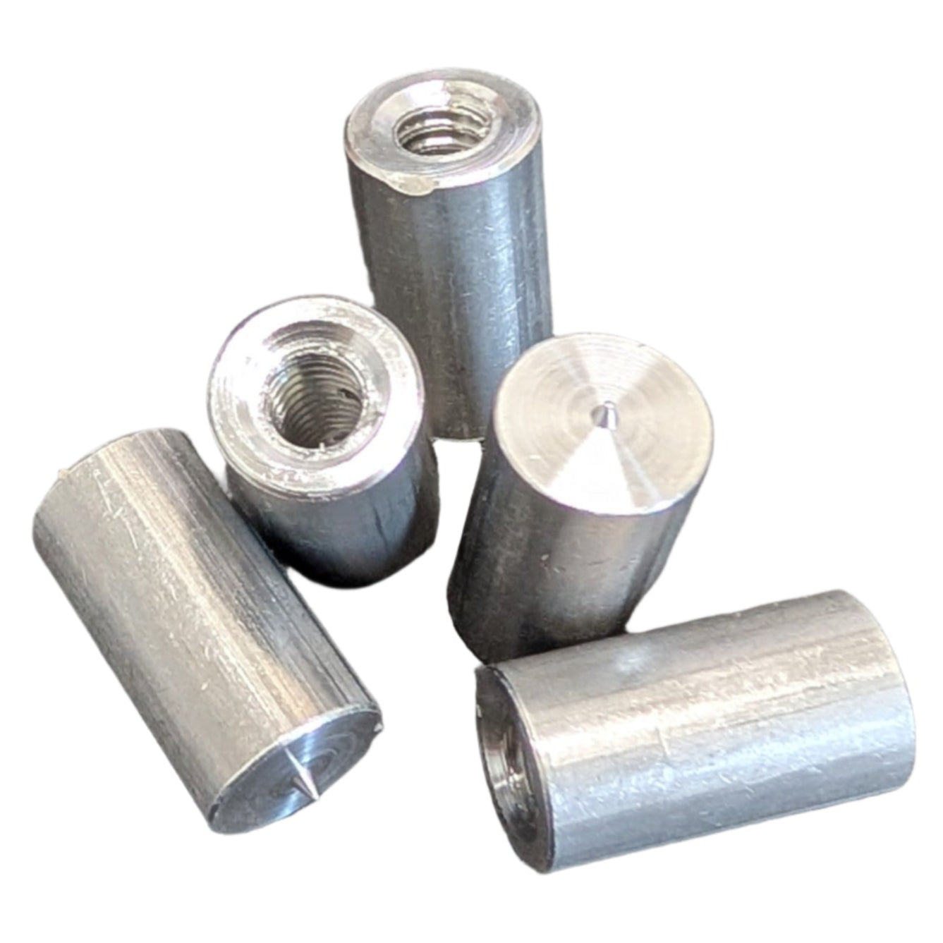 11/32 x 5/8" Tapped 10-24 x 3/8  Tapped CD Weld Stud No Flange Aluminum