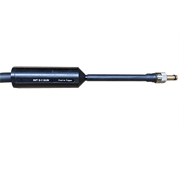 Extended reach IWT S1 CD gun with a long, slender metal end for welding in hard to reach places.