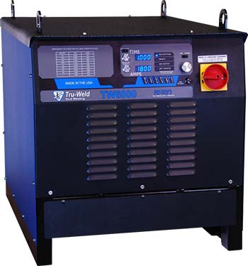 Truweld TW6800 complete stud welding system for 1&quot; diameter studs, featuring digital controls, display, and safety switch.