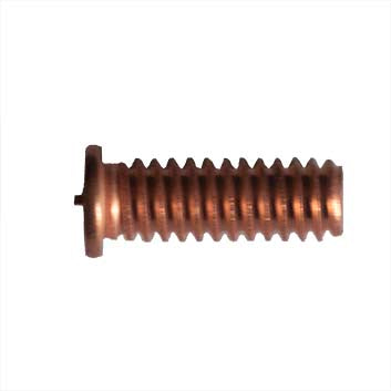 M5-0.80 CD Weld Stud, Flanged, Mild Steel Copper Coated